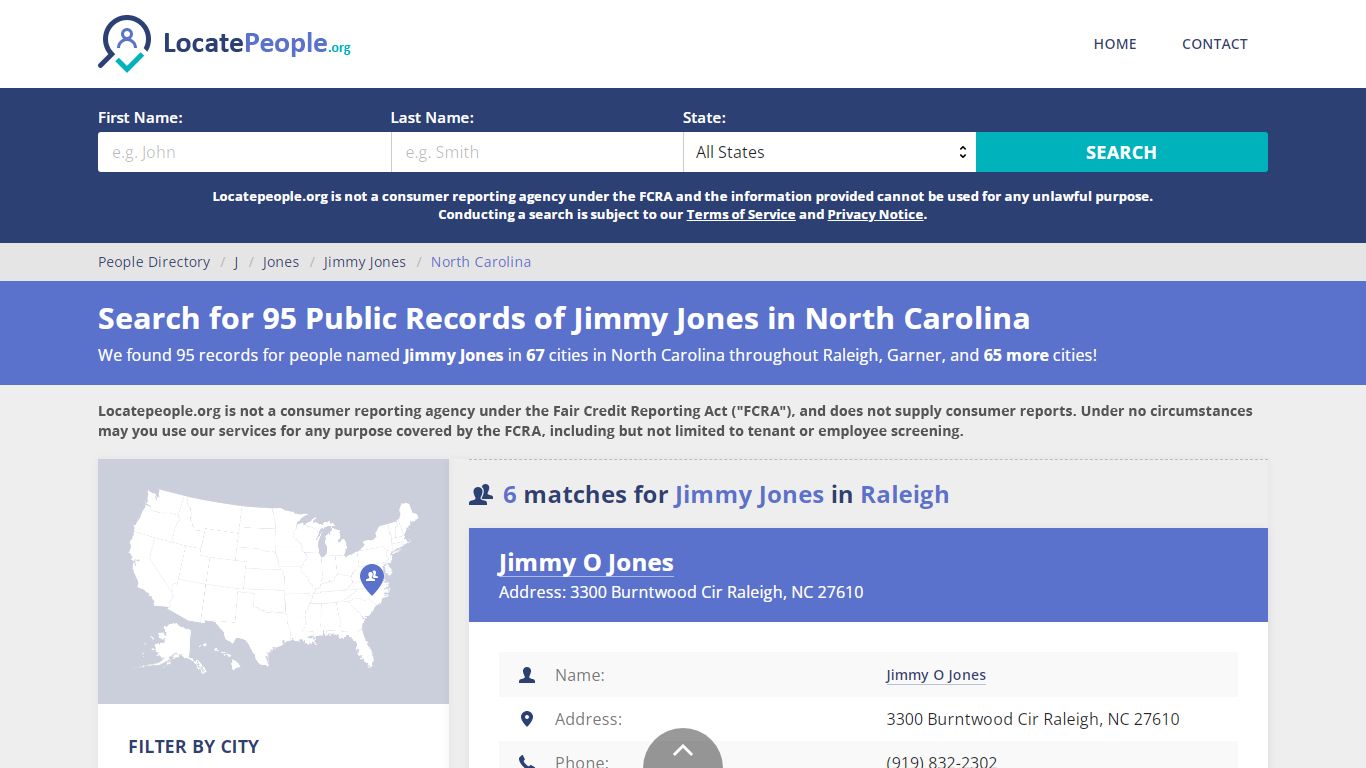 95 public records of Jimmy Jones in North Carolina - LocatePeople